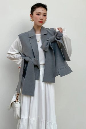 Stylish Work Outfits, Outfit Summer Ideas Bow Oversized Vest