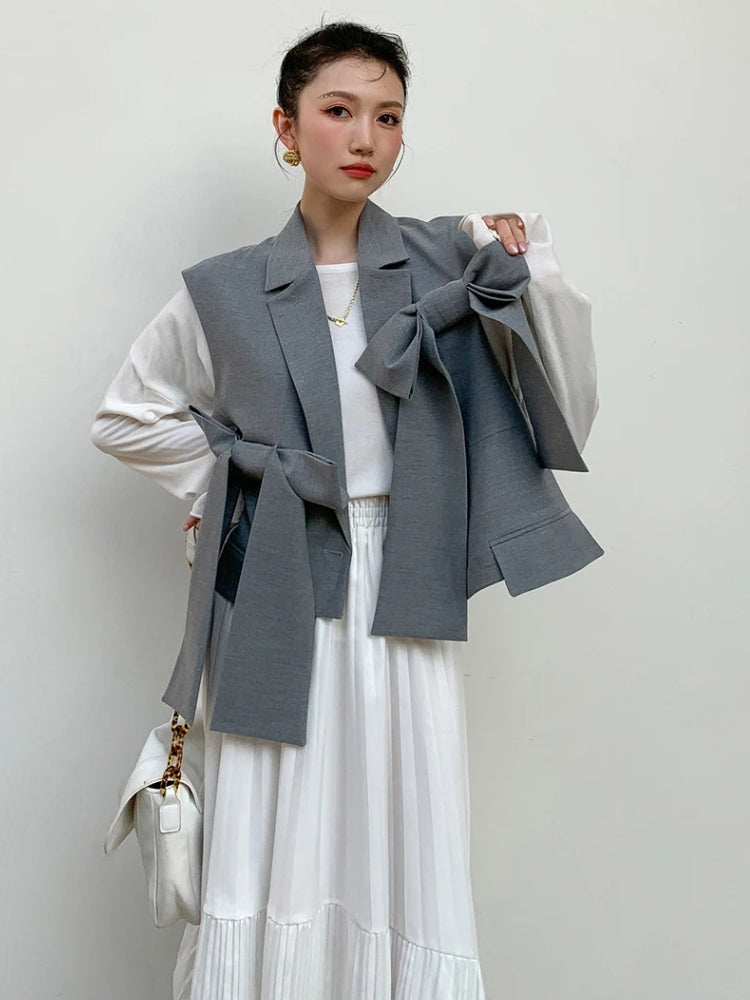 Stylish Work Outfits, Outfit Summer Ideas Bow Oversized Vest Stylish Work Outfits, Outfit Summer Ideas Bow Oversized Vest