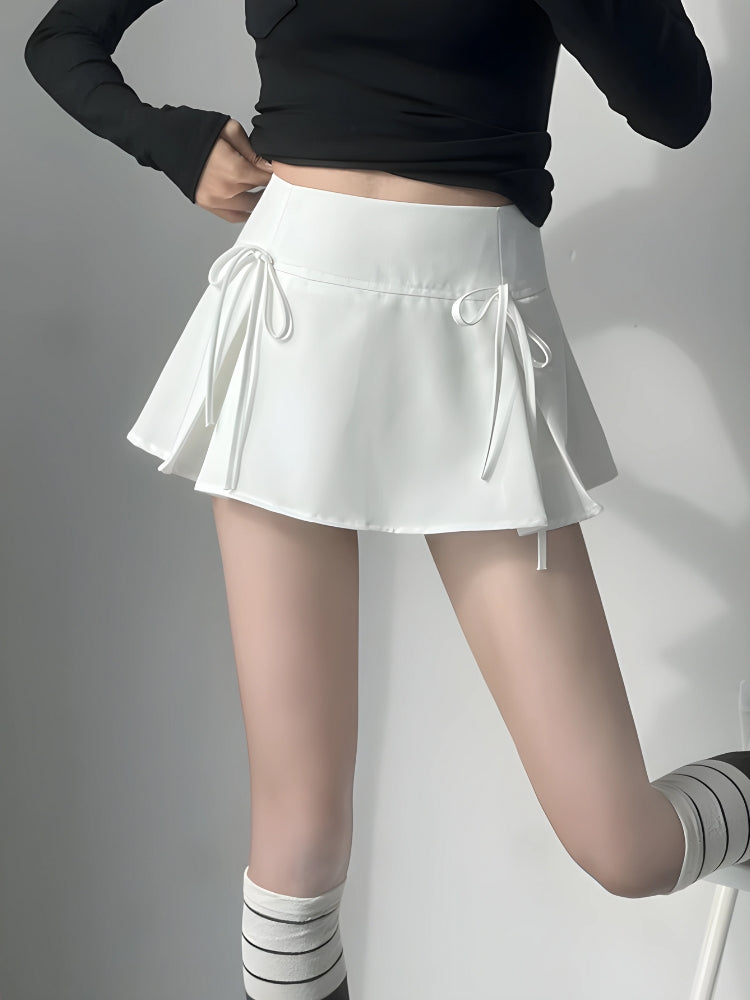 Stylish Work Outfits, Outfit Summer Ideas Bow Pleated Mini Skirt