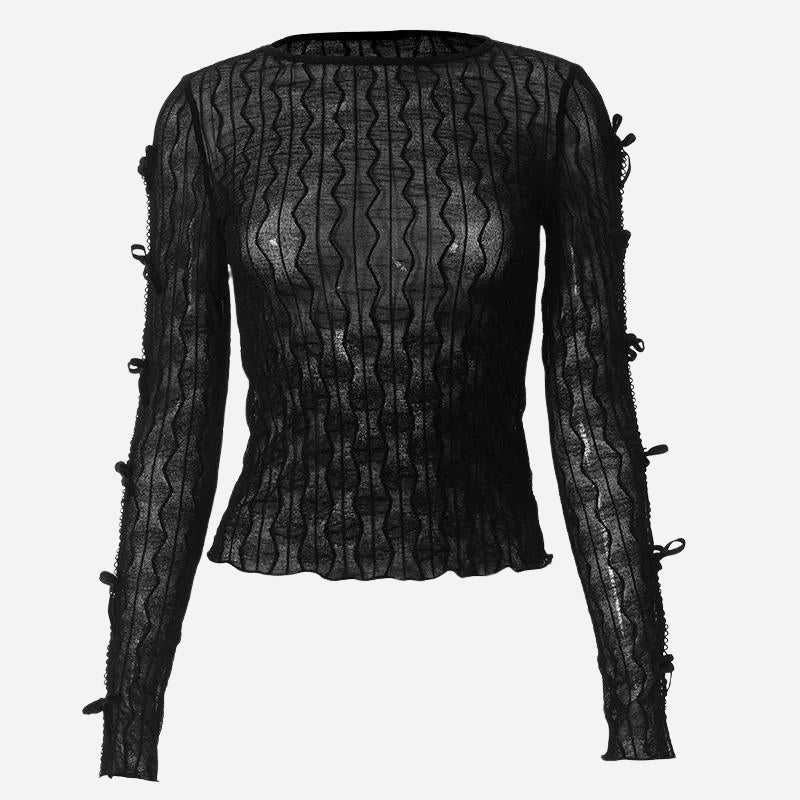 Stylish Work Outfits, Outfit Summer Ideas Bow Sleeve Sheer Top Stylish Work Outfits, Outfit Summer Ideas Bow Sleeve Sheer Top