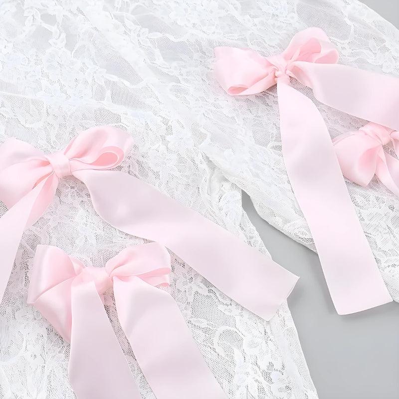 Stylish Work Outfits, Outfit Summer Ideas Bow Transparent Lace Flare Pants Stylish Work Outfits, Outfit Summer Ideas Bow Transparent Lace Flare Pants