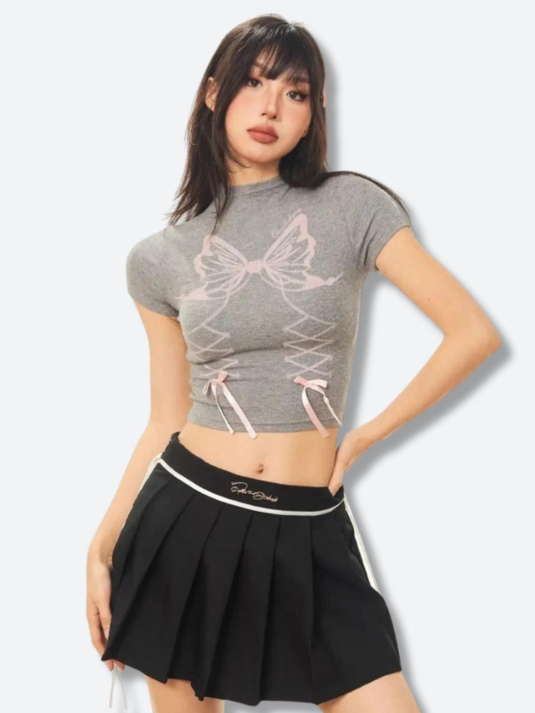 Stylish Work Outfits, Outfit Summer Ideas Butterfly Crop Top Stylish Work Outfits, Outfit Summer Ideas Butterfly Crop Top
