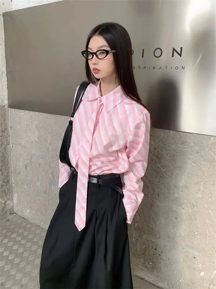 Stylish Work Outfits, Outfit Summer Ideas Button-Up Striped Shirt With Striped Tie Stylish Work Outfits, Outfit Summer Ideas Button-Up Striped Shirt With Striped Tie