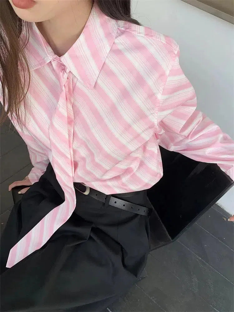 Stylish Work Outfits, Outfit Summer Ideas Button-Up Striped Shirt With Striped Tie Stylish Work Outfits, Outfit Summer Ideas Button-Up Striped Shirt With Striped Tie