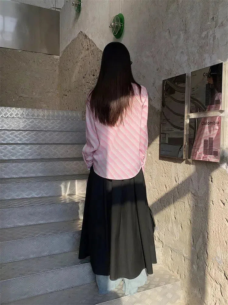 Stylish Work Outfits, Outfit Summer Ideas Button-Up Striped Shirt With Striped Tie Stylish Work Outfits, Outfit Summer Ideas Button-Up Striped Shirt With Striped Tie