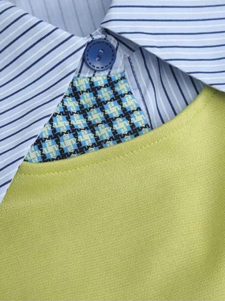 Stylish Work Outfits, Outfit Summer Ideas Buttoned Sleeved Patchwork Shirt Stylish Work Outfits, Outfit Summer Ideas Buttoned Sleeved Patchwork Shirt