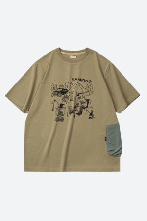Stylish Work Outfits, Outfit Summer Ideas Camping Pocket Tee