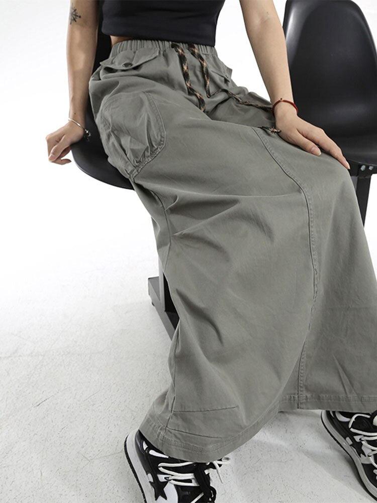 Stylish Work Outfits, Outfit Summer Ideas Cargo Pockets Parachute Maxi Skirt Stylish Work Outfits, Outfit Summer Ideas Cargo Pockets Parachute Maxi Skirt