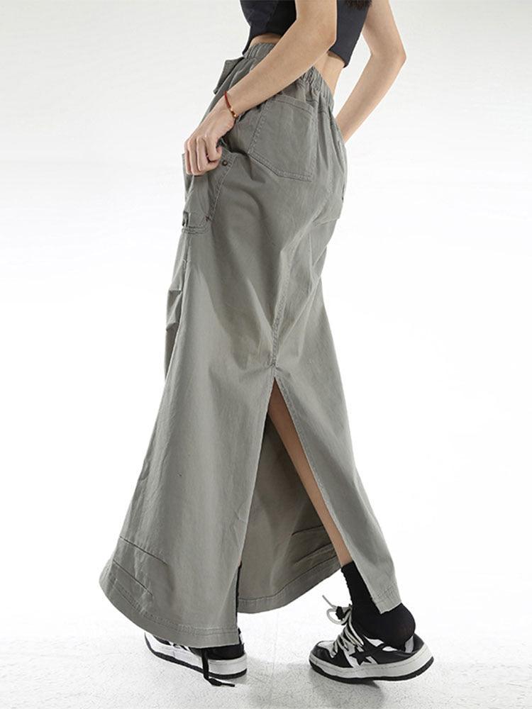Stylish Work Outfits, Outfit Summer Ideas Cargo Pockets Parachute Maxi Skirt Stylish Work Outfits, Outfit Summer Ideas Cargo Pockets Parachute Maxi Skirt