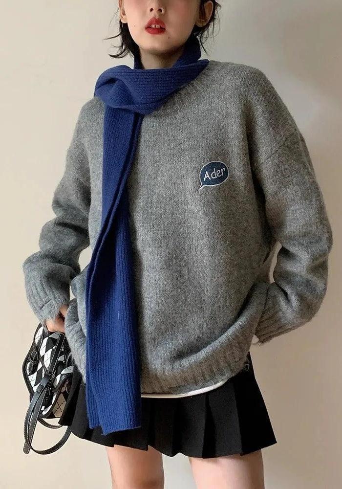 Stylish Work Outfits, Outfit Summer Ideas Cartoon Embroidered Knitted Sweater Stylish Work Outfits, Outfit Summer Ideas Cartoon Embroidered Knitted Sweater