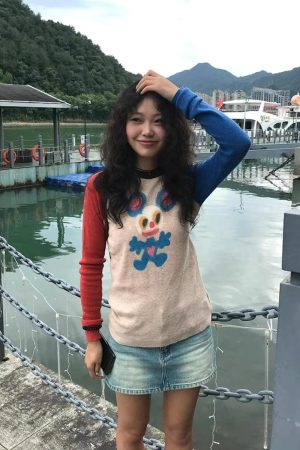 Stylish Work Outfits, Outfit Summer Ideas Cartoon Mouse Top