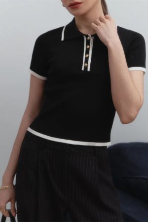 Stylish Work Outfits, Outfit Summer Ideas Casual Contrast Corduroy Top