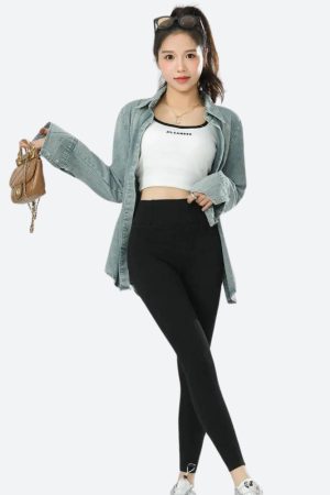 Stylish Work Outfits, Outfit Summer Ideas Casual High Rise Fit Denim Jeggings