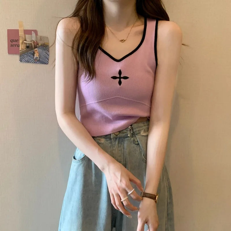 Stylish Work Outfits, Outfit Summer Ideas Casual Knitted Crop Top