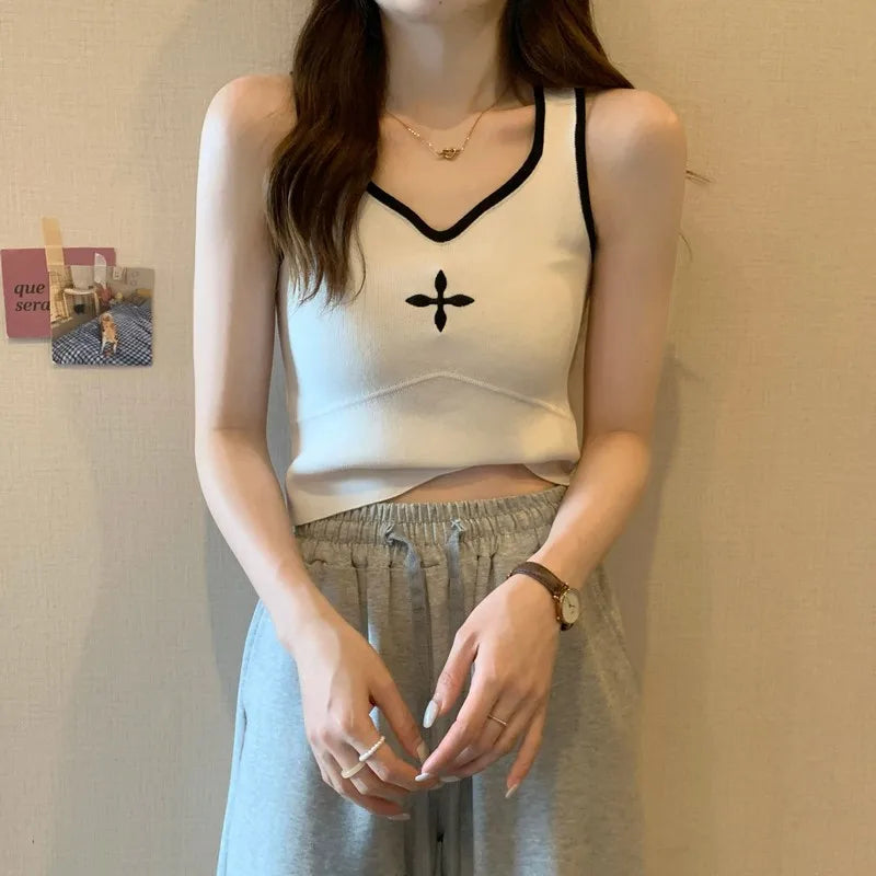 Stylish Work Outfits, Outfit Summer Ideas Casual Knitted Crop Top Stylish Work Outfits, Outfit Summer Ideas Casual Knitted Crop Top