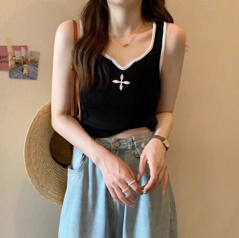 Stylish Work Outfits, Outfit Summer Ideas Casual Knitted Crop Top Stylish Work Outfits, Outfit Summer Ideas Casual Knitted Crop Top