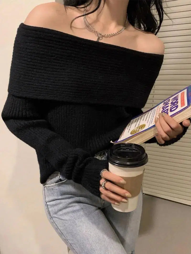 Stylish Work Outfits, Outfit Summer Ideas Casual Off Shoulder Knitted Sweater Stylish Work Outfits, Outfit Summer Ideas Casual Off Shoulder Knitted Sweater