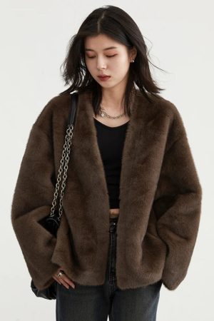 Stylish Work Outfits, Outfit Summer Ideas Casual Plush Jacket