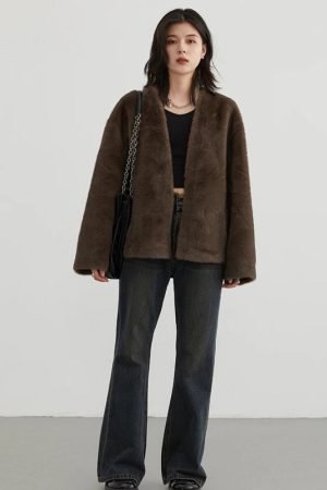 Stylish Work Outfits, Outfit Summer Ideas Casual Plush Jacket