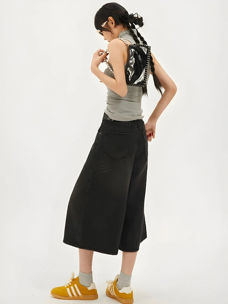 Stylish Work Outfits, Outfit Summer Ideas Casual Wide Leg Denim Shorts Stylish Work Outfits, Outfit Summer Ideas Casual Wide Leg Denim Shorts