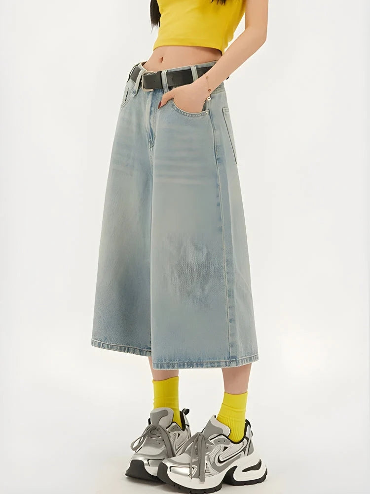 Stylish Work Outfits, Outfit Summer Ideas Casual Wide Leg Denim Shorts Stylish Work Outfits, Outfit Summer Ideas Casual Wide Leg Denim Shorts