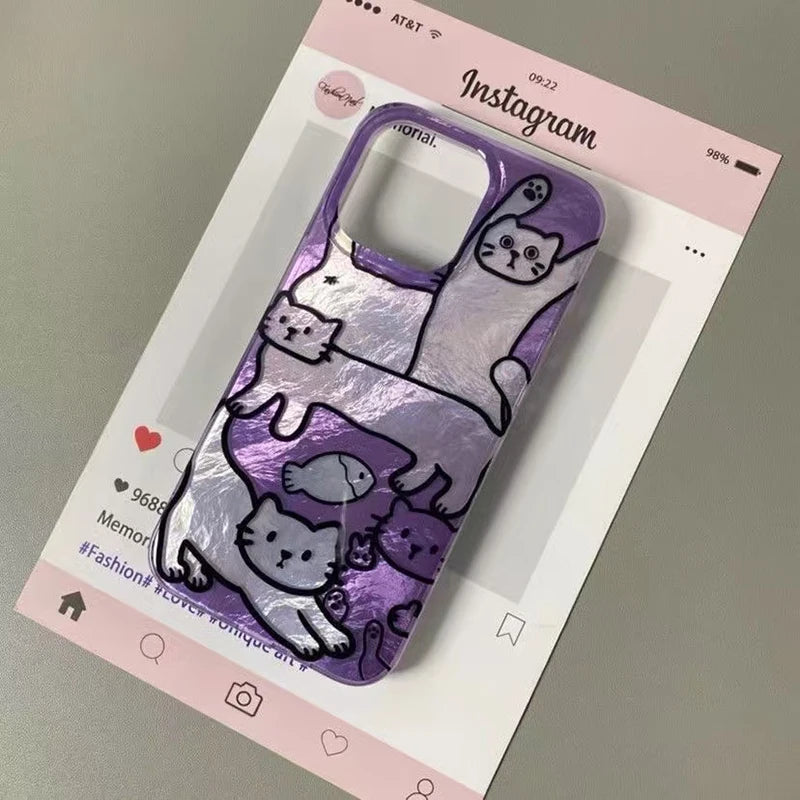 Stylish Work Outfits, Outfit Summer Ideas Cat Metallic Phone Case