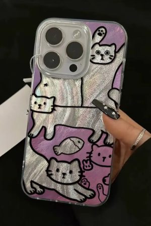 Stylish Work Outfits, Outfit Summer Ideas Cat Metallic Phone Case