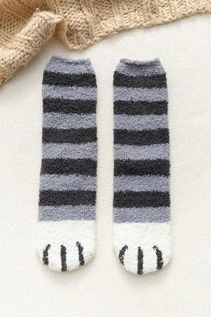Stylish Work Outfits, Outfit Summer Ideas Cat Paw Plush Socks