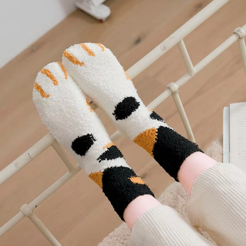 Stylish Work Outfits, Outfit Summer Ideas Cat Paw Plush Socks