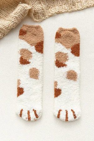 Stylish Work Outfits, Outfit Summer Ideas Cat Paw Plush Socks