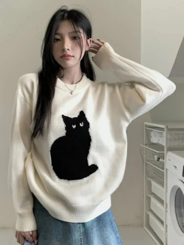 Stylish Work Outfits, Outfit Summer Ideas Cat Sweater