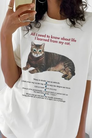 Stylish Work Outfits, Outfit Summer Ideas Cat Tee