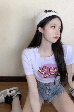 Stylish Work Outfits, Outfit Summer Ideas Cherry Baby Crop Top