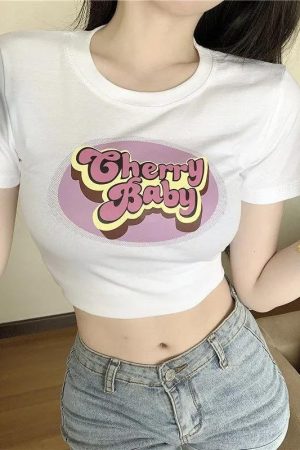 Stylish Work Outfits, Outfit Summer Ideas Cherry Baby Crop Top
