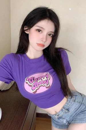 Stylish Work Outfits, Outfit Summer Ideas Cherry Baby Crop Top