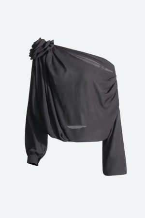 Stylish Work Outfits, Outfit Summer Ideas Chiffon One Shoulder Top