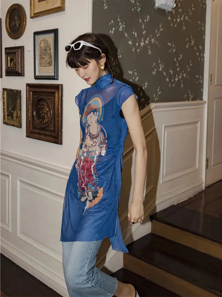 Stylish Work Outfits, Outfit Summer Ideas Chinese Woman Mesh Top Stylish Work Outfits, Outfit Summer Ideas Chinese Woman Mesh Top