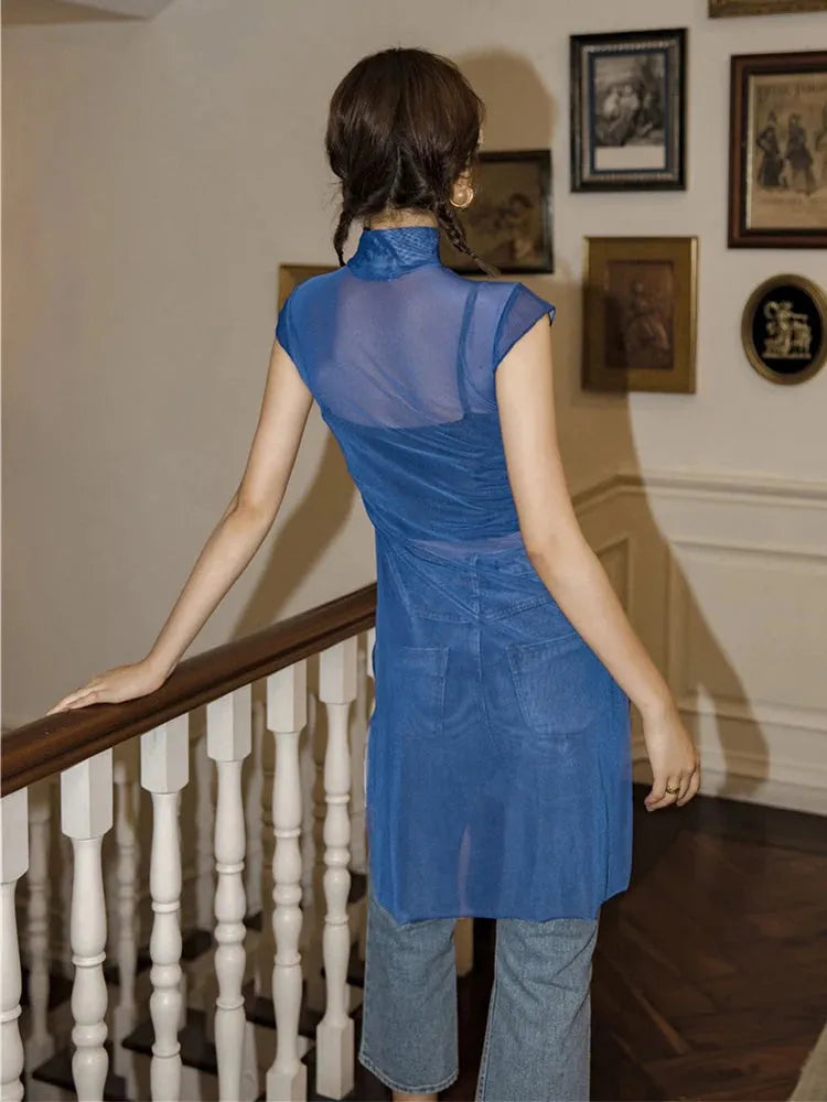 Stylish Work Outfits, Outfit Summer Ideas Chinese Woman Mesh Top Stylish Work Outfits, Outfit Summer Ideas Chinese Woman Mesh Top