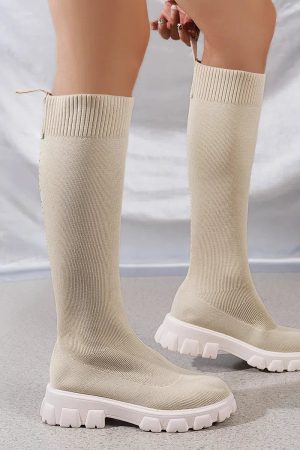 Stylish Work Outfits, Outfit Summer Ideas Chunky Sock Boots