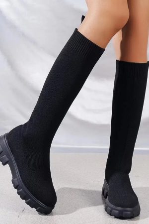 Stylish Work Outfits, Outfit Summer Ideas Chunky Sock Boots