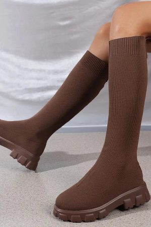Stylish Work Outfits, Outfit Summer Ideas Chunky Sock Boots