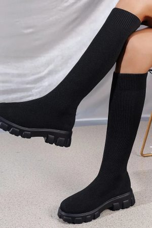 Stylish Work Outfits, Outfit Summer Ideas Chunky Sock Boots