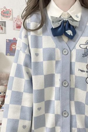 Stylish Work Outfits, Outfit Summer Ideas Cinnamoroll Buttoned Blue Cardigan