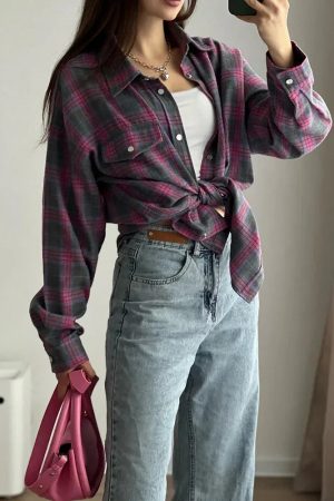 Stylish Work Outfits, Outfit Summer Ideas Classic Plaid Shirt