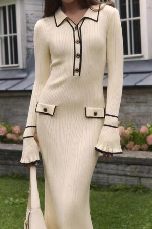 Stylish Work Outfits, Outfit Summer Ideas Classic Ribbed Midi Dress