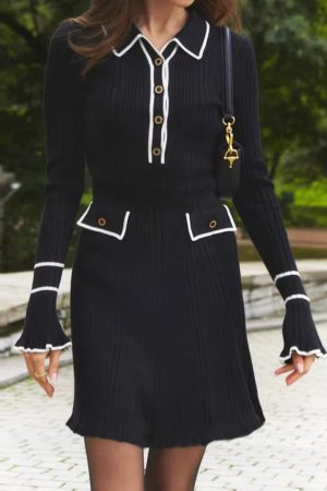 Stylish Work Outfits, Outfit Summer Ideas Classic Ribbed Midi Dress