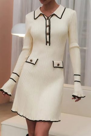 Stylish Work Outfits, Outfit Summer Ideas Classic Ribbed Midi Dress