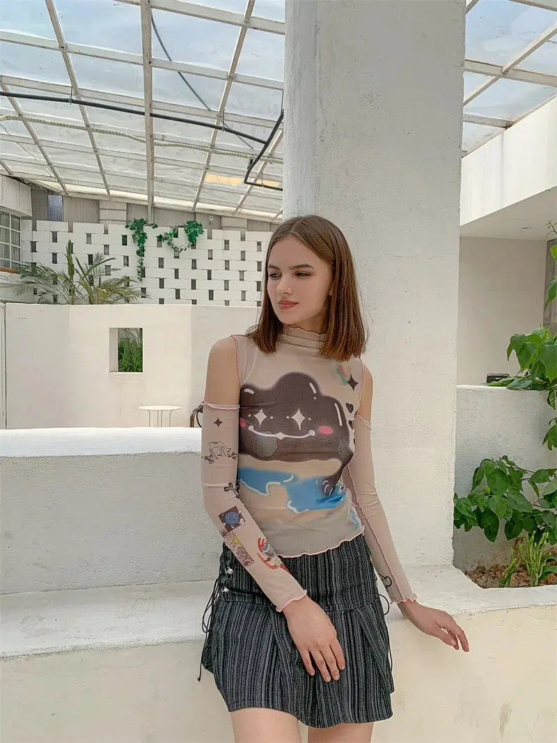 Stylish Work Outfits, Outfit Summer Ideas Cloud Monster Mesh Top Stylish Work Outfits, Outfit Summer Ideas Cloud Monster Mesh Top