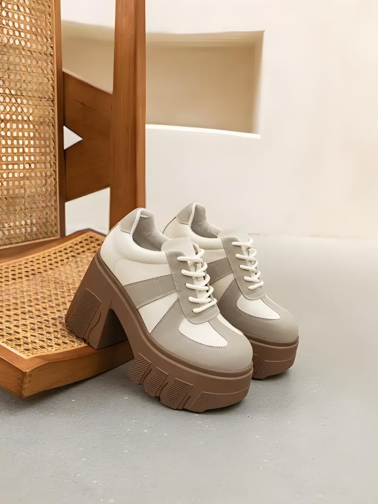 Stylish Work Outfits, Outfit Summer Ideas Color Block Platform Oxford Heels Stylish Work Outfits, Outfit Summer Ideas Color Block Platform Oxford Heels