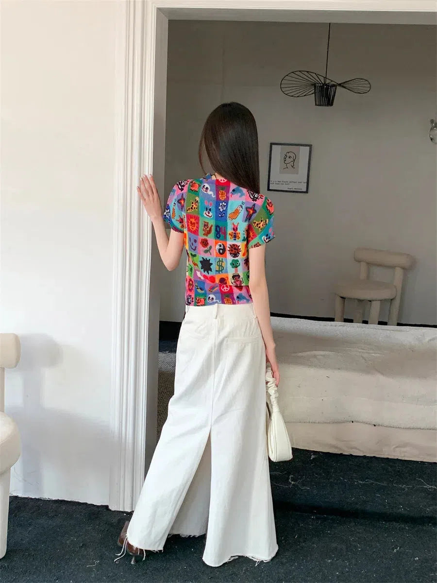 Stylish Work Outfits, Outfit Summer Ideas Colorful Sketchbook Pleated Top Stylish Work Outfits, Outfit Summer Ideas Colorful Sketchbook Pleated Top